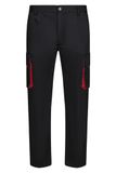 Velilla 103004 Multi-pocket broek, Zwart/Rood