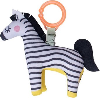 Taf Toys Dizi Zebra Junior Rammelaar - 25 cm - Zwart/Wit