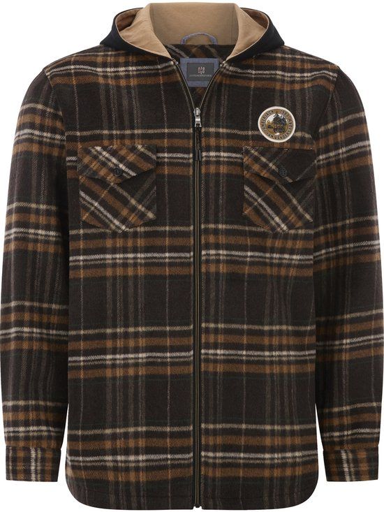 Jan Vanderstorm heren Outdoorshirt - 49/50 - Donkerblauw - Plus Size