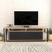 Hanah Home Industriële tv-standaard, eiken & zwart, 160 cm x 35 cm x 50,8 cm