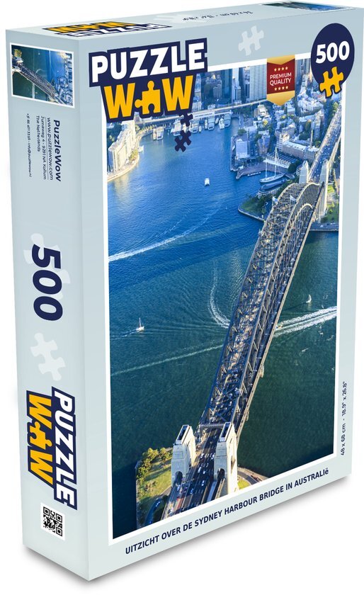 MuchoWow Puzzel Uitzicht over de Sydney Harbour Bridge in Australië - Legpuzzel - Puzzel 500 stukjes