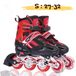 Patin à roulettes pour enfants Patins à roulettes Taille réglable S Grandes roues Semelle extérieure antidérapante en EVA Au-dessus de la cheville Rouge