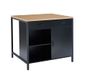 BAÏTA Ginger eiland voor keuken, machinebouw, hout en zwart, afmetingen: 100 x 90 x 90 cm