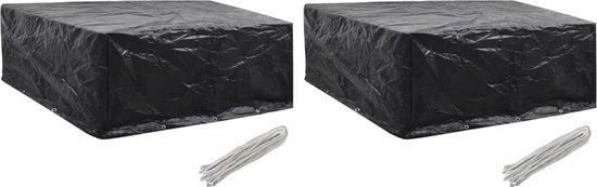 vidaXL Tuinmeubelhoezen - Zwart - 2 stuks - 260x260x90 cm