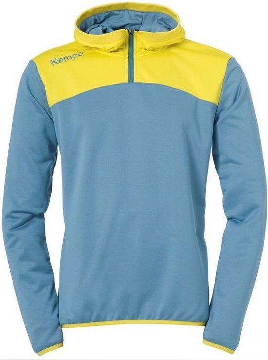 Kempa Emotion 2.0 Hoody Kind - Dove Blauw/Limoen Geel - Maat 128