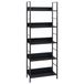 vidaXL Boekenkast met 5 schappen, Zwart, Hout, Staal, 60x27.6x158.5 cm