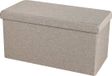 Urban Living Hocker bankje - poef dubbel zits - opbergbox - beige - polyester/mdf - 76 x 38 x 38 cm - opvouwbaar