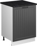 Vicco Keukenonderkast Fame-Line, Donkergrijs/Wit, 60 cm 1 deur met werkblad
