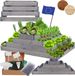 Modo24 ZP09 Carré Potager Surélevé En Escalier Modulable, Bois De Pin, Herbes/légumes, Jardin/terrasse/balcon, 36x117x90 Cm, Gris