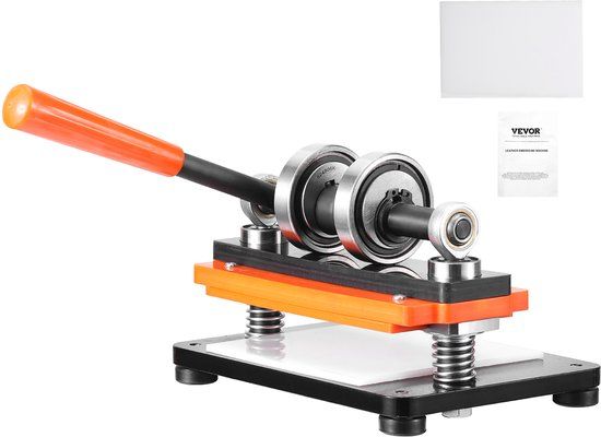 VEVOR Leerponsmachine Handmatige 18 x 10cm, Leer Embossingmachine 1,5 T, voor Leer, PVC/EVA-Schuim, Niet-Klevende Materialen