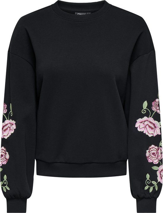 Only Trui Onlbrooklyn L/s Embroidery Box Swt 15355805 Zwart