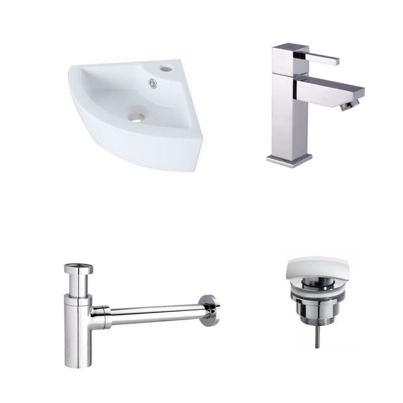 Badkamerplanet Cassa Fonteinset - Keramiek - Vierkante Kraan - 32x32x13 cm - Wit