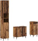 vidaXL - 3-delig - badkamerkast - set - HAARLEM - Oud hout