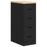 vidaXL Garagekast - 30x51x85 cm - Massief Grenenhout - Zwart