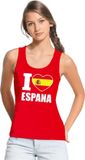 Bellatio Decorations Shoppartners Bv Rood I love Spanje supporter singlet shirt/ tanktop dames - Spaans shirt dames XL