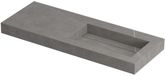 Wastafel INK Pitch Wastafel Keramische Slab Rechts met Drain en Front en Side Skirts Zonder Kraangat - 1200x450x90 mm - Armani Grey Mat