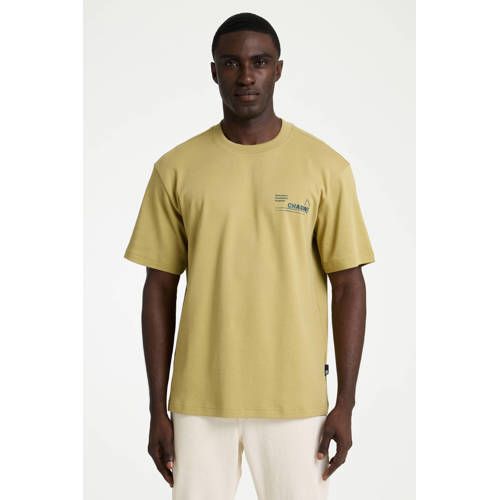CHASIN' oversized T-shirt met backprint geel