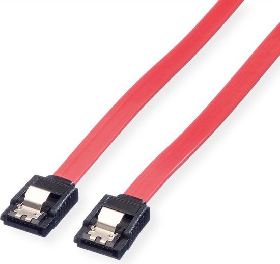 Value SATA 6.0 Gbit/s HDD kabel, met clicksluiting, 1 m, rood