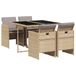 vidaXL 5-delige tuinset met kussens, polyrattan, gemengd beige