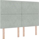 vidaXL Boxspring Bed met Matras Lichtgrijs Fluweel 140 x 190 cm