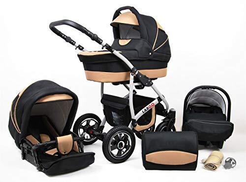 SaintBaby Kinderwagen 3in1 2in1 Set Isofix Buggy Autostoeltje NEW-L-Go by black & beige 3in1 (inclusief autostoeltje)