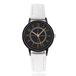 LGT JWLS Lookinggoodtoday LGT Klassiek herenhorloge met witte leren band en zwarte wijzerplaat
