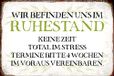 Schatzmix Metalen bord met opschrift "Wir bevinden UNS in pensioen 20x30 cm