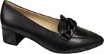 Gabor Pumps Lage Hak Dames Zwart Leer Blokhak 3-4 cm Puntige Neus Maat 37