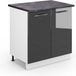 Vicco Keukenonderkast Fame-Line, Antraciet Hoogglans/Wit, 80 cm
