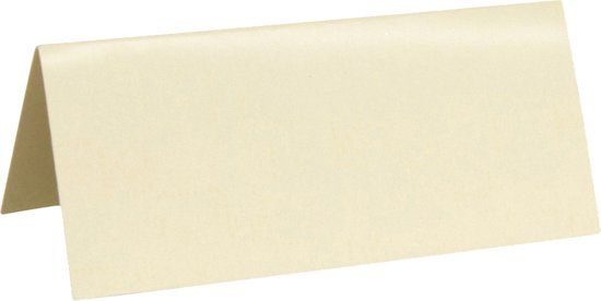 Santex naamkaartjes - Bruiloft - crème - 10 stuks - 7 x 3 cm