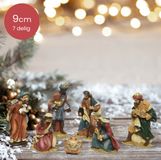 Lumineo Elegante crèche figurines - 7 pièces - 9cm de haut
