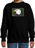 Bellatio Decorations Shoppartners Bv Dieren sweater met arenden foto - zwart - voor kinderen - roofvogel/ zeearend vogel cadeau trui 152/164