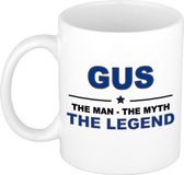 Bellatio Decorations naam cadeau mok - Gus - man myth legend - koffiemok - 300 ml - collega - vaderdag