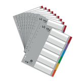 Von Leitz 12950000 tabbladen voor mappen, 100% gerecycled karton, 11 gaten, voor nietmachines en ringbanden, kleurrijk