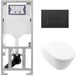 Villeroy & Boch Subway 2.0 WC suspendu - 56cm - avec réservoir encastré Geberit - avec abattant de WC Saniclass QeramiQ Plaque de déclenchement boutons rectangulaires - noir mat (blanc brillant)