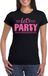 Bellatio Decorations Verkleed shirt voor dames - lets party - zwart - glitter - carnaval/themafeest XXL