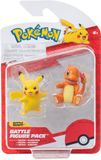 Jazwares Pokémon Battle Figure First Partner Set Figure 2-Pack Charmander #2, female Pikachu Mini-Figuur