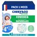 CARRYBOO Luiers maat 4+ (9-20 kg) – gevoelige huid – natuurlijk en ultra absorberend – 12 uur lekvrij – zonder ongewenste ingrediënten – gemaakt in Frankrijk – 126 luiers – verpakking 1 maand