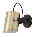 Wandlamp in moderne stijl met E27-fitting, goudkleurige textielkabel, ideaal voor het decoreren en verstrekken van warme verlichting.
