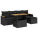 vidaXL Loungeset met kussens, polyrotan, zwart
