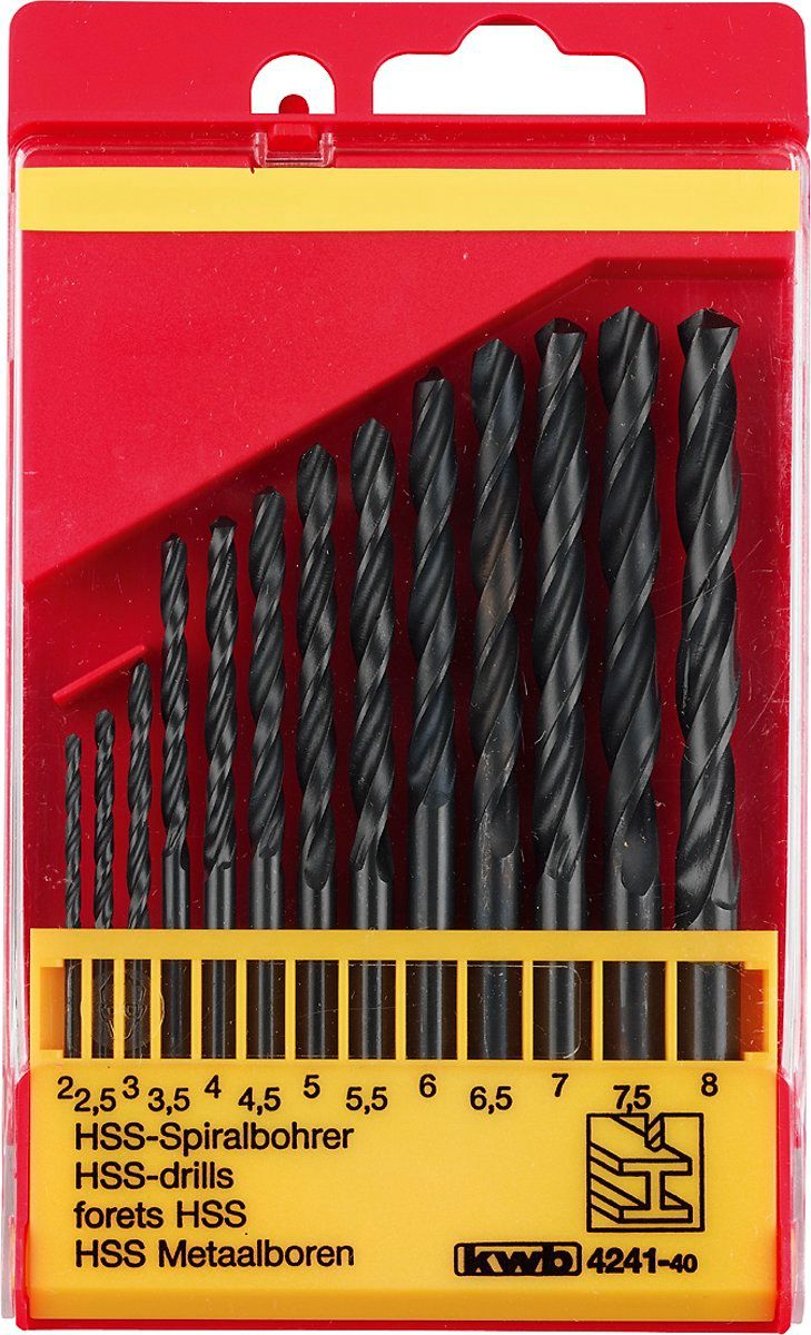 kwb HSS Drill Bit Set - 2-8 mm - 13-piece