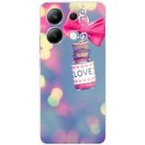 Xiaomi Redmi Note 13 4G Love noeud rose bedrukt siliconen hoesje
