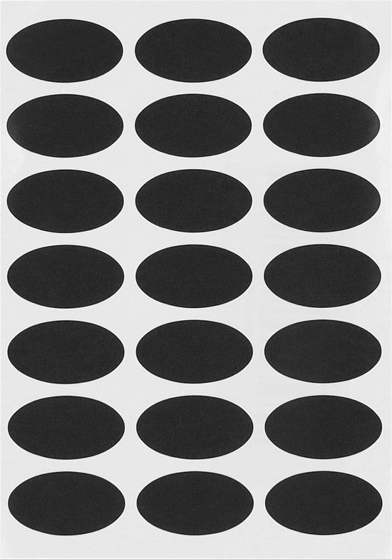 QUVIO Krijtstickers - Ovaal - Set van 105 - Zwart