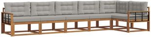 vidaXL Hoek loungeset 6-delig Acacia Hout Naturel et Gris Clair