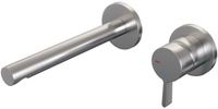 Brauer Brushed Edition Inbouw Wastafelmengkraan met Rechte Uitloop en Rozetten Model E1 RVS Geborsteld PVD