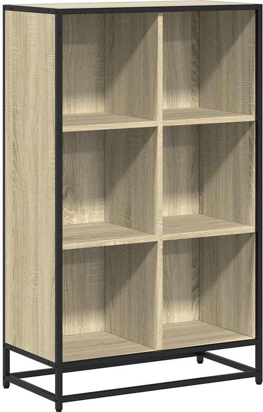vidaXL Boekenkast 65,5x33x107,5 cm bewerkt hout sonoma eikenkleurig
