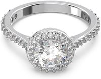 Swarovski Constella Cocktailring, Ronde Slijpvorm, Pavé, Wit, Rodium Toplaag