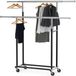 Simple Houseware Standaard kledingrek met dubbele stang, zwart