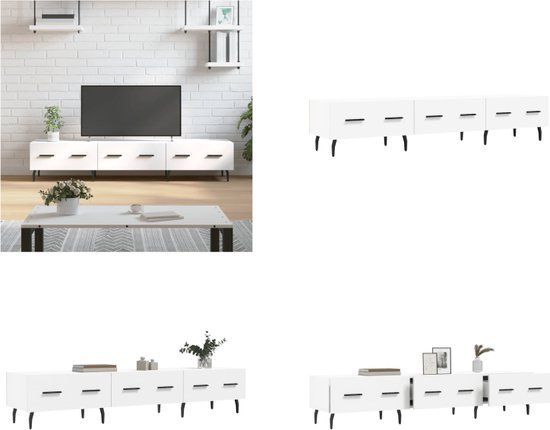 vidaXL Tv-meubel 150x36x30 cm bewerkt hout wit