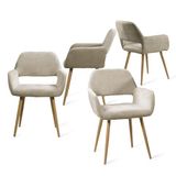 MEUBLE COSY Eetkamerstoelen, set van 4, gestoffeerd, beige